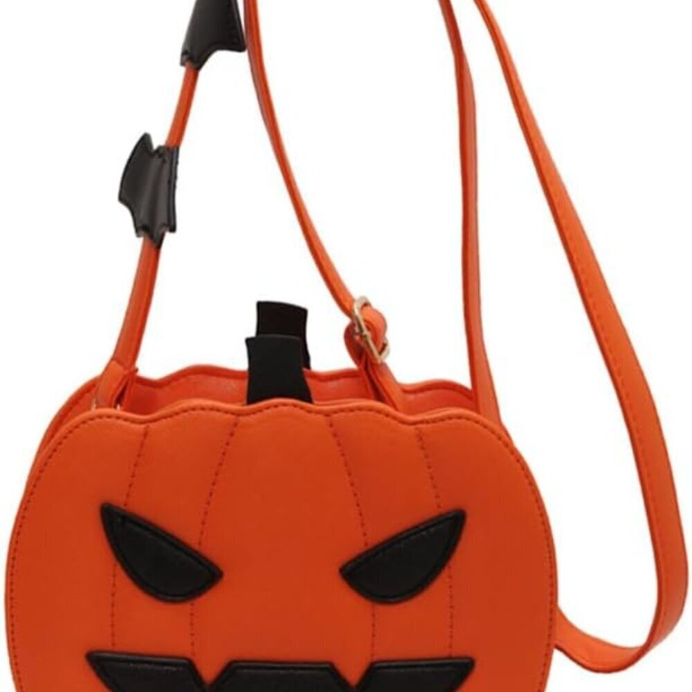 Small Spooky Pumpkin Purse Nylon Crossbody Bag For Women Halloween Accessories